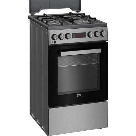 Beko Aragaz Aragaz Beko FSM52331TXDSN | 4 Arzatoare, Cuptor Electric, 8 Functii, Gatire Abur, Grill, 50x60x85cm