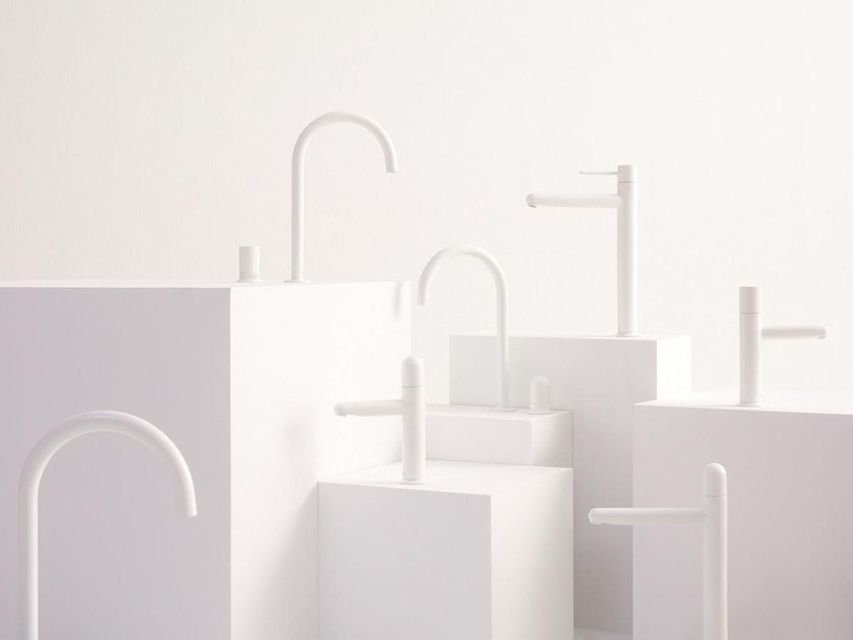 Roca Baterie lavoar Roca, Gama NU, incastrata, monocomanda, marime M, levier metalic PIN, cartus ceramic, fara set de evacuare, necesita corp instalare, glossy white, alb