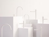 Roca Baterie lavoar Roca, Gama NU, incastrata, monocomanda, marime M, levier metalic PIN, cartus ceramic, fara set de evacuare, necesita corp instalare, glossy white, alb