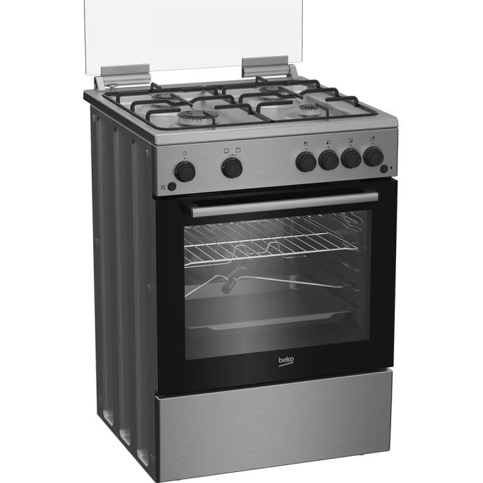Beko Aragaz Aragaz Beko FBGT62110DXO | 4 Arzatoare, Grill Gaz, Rotisor, Timer, 60x60x85cm