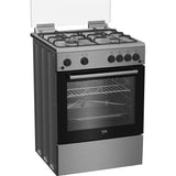 Beko Aragaz Aragaz Beko FBGT62110DXO | 4 Arzatoare, Grill Gaz, Rotisor, Timer, 60x60x85cm