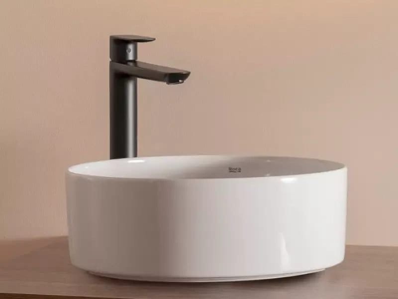Roca Baterie lavoar Roca, Gama Cala, monocomanda, marime XL, levier metalic, cartus ceramic, fara set de evacuare, negru