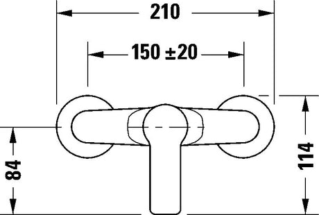 Duravit Baterie dus Duravit, A.1 Single lever shower mixer, monocomanda, aparenta, cartus ceramic, crom