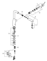 Grohe Baterie chiuveta Baterie Bucatarie Grohe 30270AL0 | Monocomanda, Pipa Inalta, Dus Extractabil, Brushed Hard Graphite