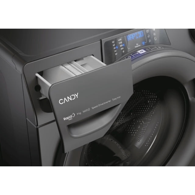 Masina de spalat rufe Candy RP696BWMRR/1-S | 9kg, 1600RPM, Wi-Fi, Clasa A, Antracit