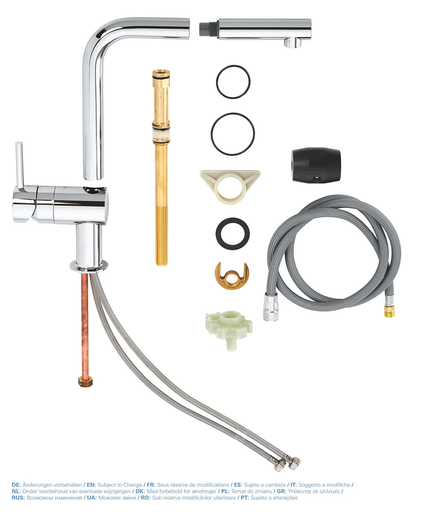 Grohe Baterie chiuveta Baterie Bucatarie Grohe 32168000 | Minta, Monocomanda, Dus Extractabil, Pipa Inalta, Crom