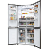 HAIER Side by side Cube Haier, 586 l, Total No Frost, Big Touch Display, Web browser, Switch zone, My Smart Home, Super Cooling, Super Freezing, My food Locator, My Inventory system, Clasa F, H 190 cm, Negru