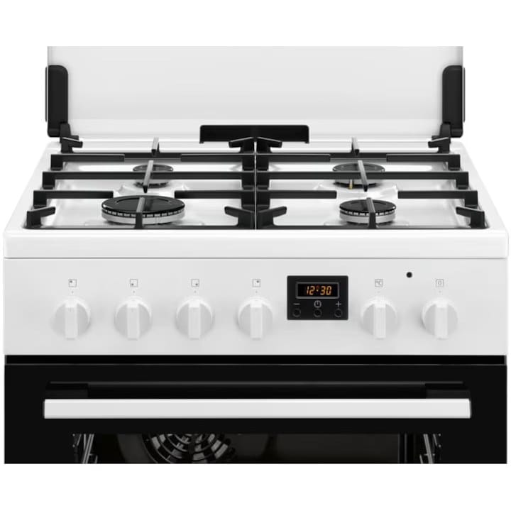 ELECTROLUX Aragaz ELECTROLUX, mixt, HotAir, 4 arzatoare, Gaz + Electric, display, L 60 cm, Grill, alb