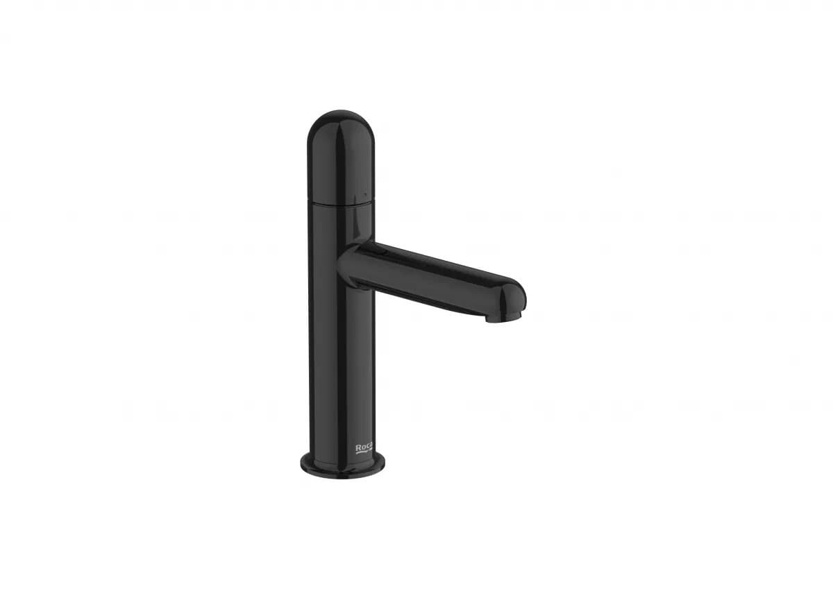 Roca Baterie lavoar Roca, Gama NU, monocomanda, marime S, levier metalic DOME, cartus ceramic, fara set de evacuare, titanium black, negru