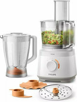 Philips Robot de bucatarie Philips Daily Collection, 700 W, 2 viteze, bol 2.1 L, dispozitiv de emulsifiere, accesoriu de framantare, blender cu capacitate de 1 L, Alb