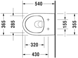 Duravit Vas wc + capac Duravit, Toil.set wm. Duravit No.1 white, riml., incl.s&c with soft closure, suspendat, evacuare orizontala, cu capac (0020790000), soft close, alb