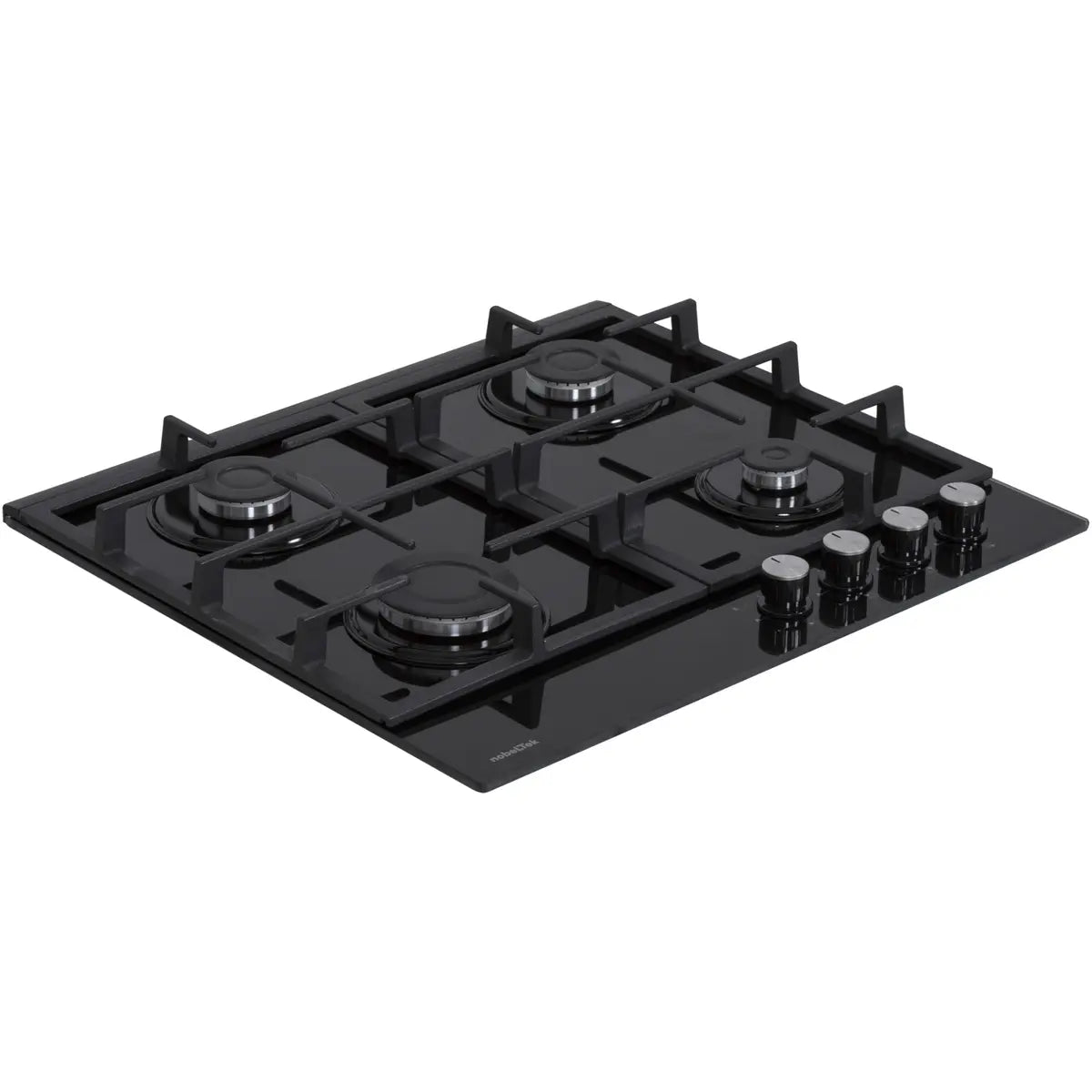 Nobeltek Plita pe gaz Plita pe gaz Nobeltek NHBG-6421BKF | 4 Arzatoare, Sticla Neagra, Gratare Fonta, Aprindere Buton