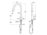 Roca Baterie chiuveta Baterie Bucatarie Roca Cala A5A816EC00 | Monocomanda, Pipa Inalta Tip U, Dus Extractabil, Crom