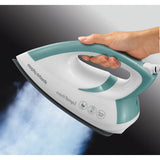 Morphy Richards Statie de calcat, Morphy Richards, Power steam Intellitemp, 2600W, 5 bar, 1.5l functie Intellitemp, Talpa Ceramica, 110g/min, 190g debit de abur continuu, Alb/Verde