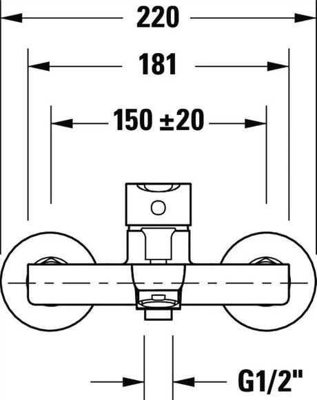 Duravit Baterie cada Duravit, A.1 Single lever bath mixer, monocomanda, aparenta, cartus ceramic, diverter, crom