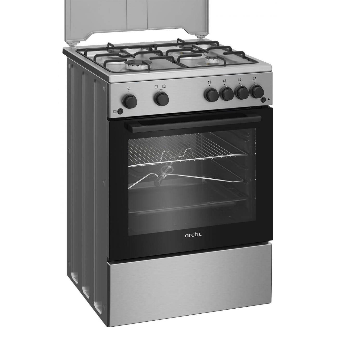 ARCTIC Aragaz Aragaz Arctic ABGG6611DTTLX | 4 Arzatoare, Grill Gaz, Timer, 60cm, Inox, 60x60x85cm