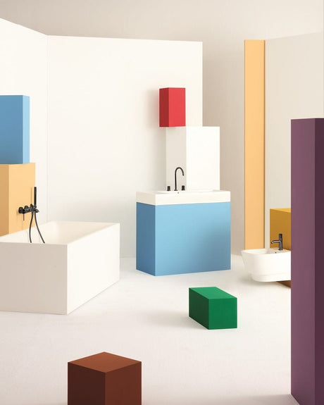Roca Baterie lavoar Roca, Gama NU, monocomanda, marime S, levier metalic PIN, cartus ceramic, set evacuare cu tija, crom