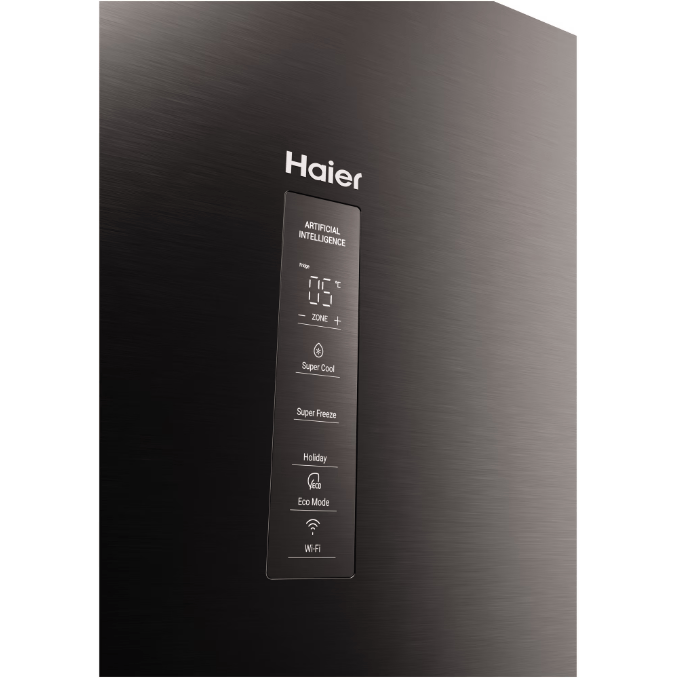 HAIER Combina frigorifica HAIER, No Frost, 406 l, H 205 cm, Clasa D, Wi-Fi, dark inox