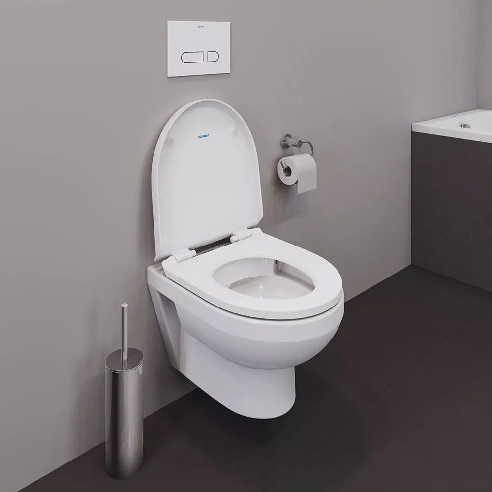 Duravit Vas wc + capac Duravit, Toilet-set WM 480mm Duravit No.1 comp.,wd,riml.,s&c w.soft closure, suspendat, evacuare orizontala, cu capac (0026190000), soft close, alb