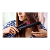 Philips Placa de indreptat parul Philips StraightCare Essential, 2 setari de temperatura, Placi cu infuzie de cheratina, Tehnologie ThermoProtect, Negru/Roz