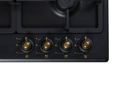 NobeLTek BI Plita pe gaz Plita pe Gaz NobeLTek BI NHBG-9744RANT | Aprindere Buton, Gratare Fonta, Design Rustic, Antracit