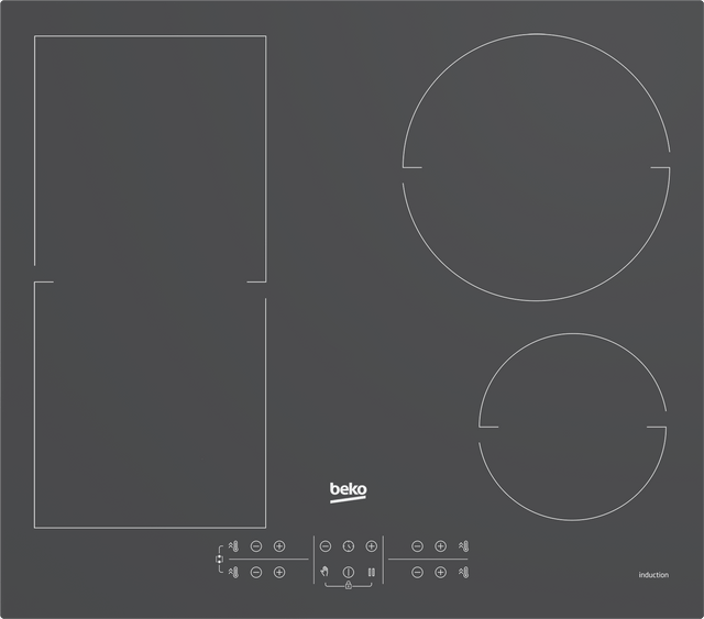 Beko Plita electrica Plita Inductie Beko HII64200FMTZG | 4 Zone, FlexInduction, Booster, Timer, 9 Niveluri