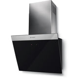 Faber B Hota decorativa, tangetiala, Faber, DAISY EG6 LED BK A55, 55 cm, 550 m3h, 70 dB, 1 motor, clasa C, touch, Led, fitru aluminiu, negru-inox, 330.0529.561