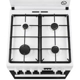 Electrolux Aragaz ELECTROLUX, SteamBake, 4 arzatoare, Gaz + Electric, L 60 cm, Grill, alb