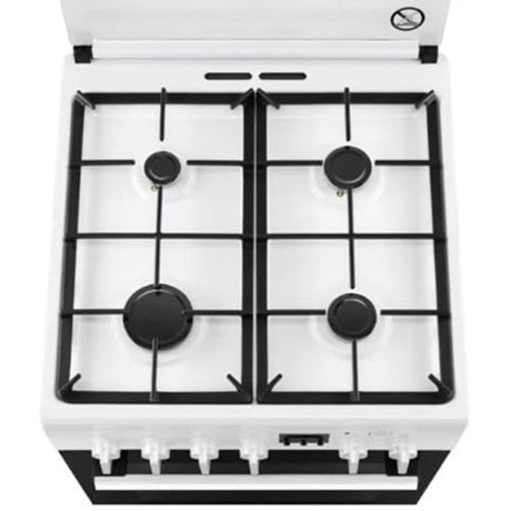 Electrolux Aragaz ELECTROLUX, SteamBake, 4 arzatoare, Gaz + Electric, L 60 cm, Grill, alb