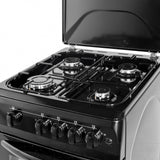 NobeLTek Cooking Aragaz Nobeltek, 50x60, plita si cuptor pe gaz, aprindere electrica, siguranta plita si cuptor, echipat cu diuze GPL, diuze GN de schimb, capac tabla, negru