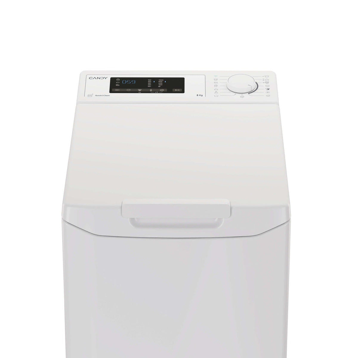 CANDY Masina de spalat rufe cu incarcare verticala Candy, 8 kg, 1000 RPM, Clasa D, Display 3D, Wifi, Alb