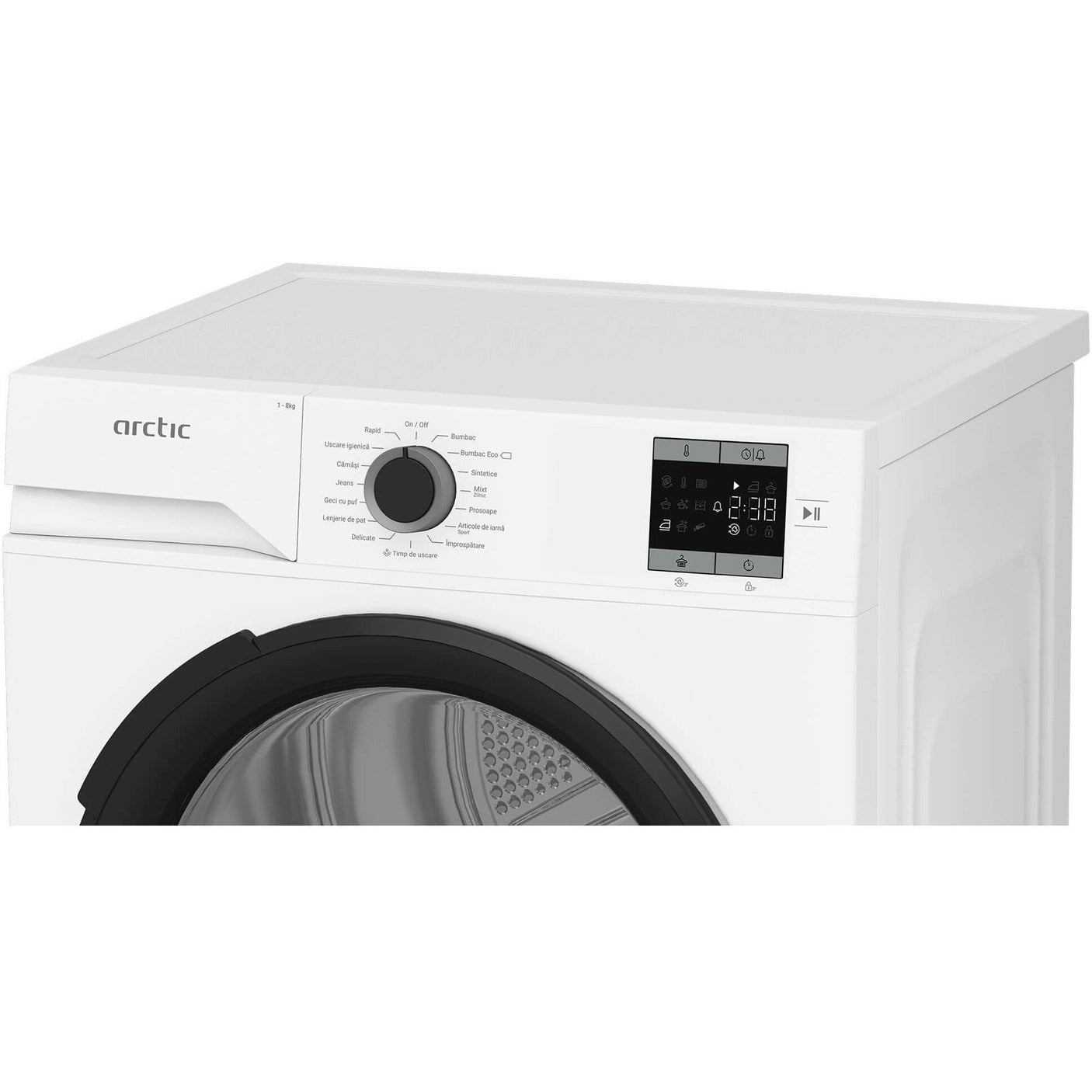 ARCTIC Uscator de rufe Arctic cu pompa de caldura, 8kg, D, AquaSurf, Auto Antisifonare, Dispaly, Alb
