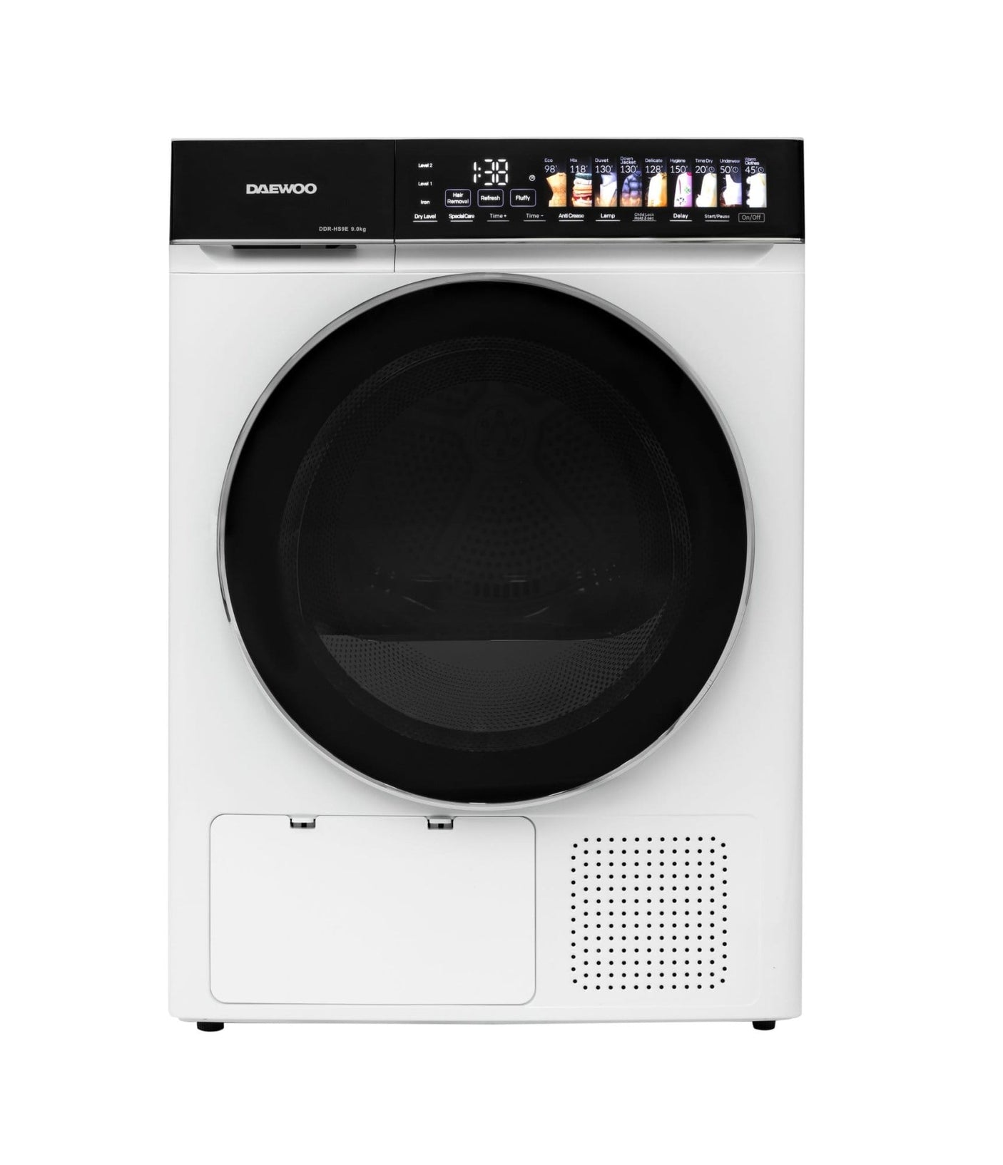 Daewoo Uscator de rufe Uscator de rufe Daewoo DDR-HS9E-1 | 9kg, Pompa de caldura, Clasa E, Touch control