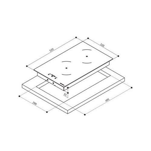 Faber Plita incorporabila Plita incorporabila Faber 108.0536.624 | FBH 32 BK, inductie 2 zone, touch, sticla neagra