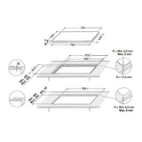PC-Doc.ro Plita incorporabila Plita cu inductie Whirlpool SMC 774 F/BT/IXL | 77cm, 4 zone, FlexiSide, Touch Slider, 6th Sense, 77x51x5.2cm
