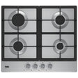 Beko Plita pe gaz Plita pe Gaz Beko HIAG64225SX | 60cm, 4 Arzatoare, Inox, Aprindere Integrata