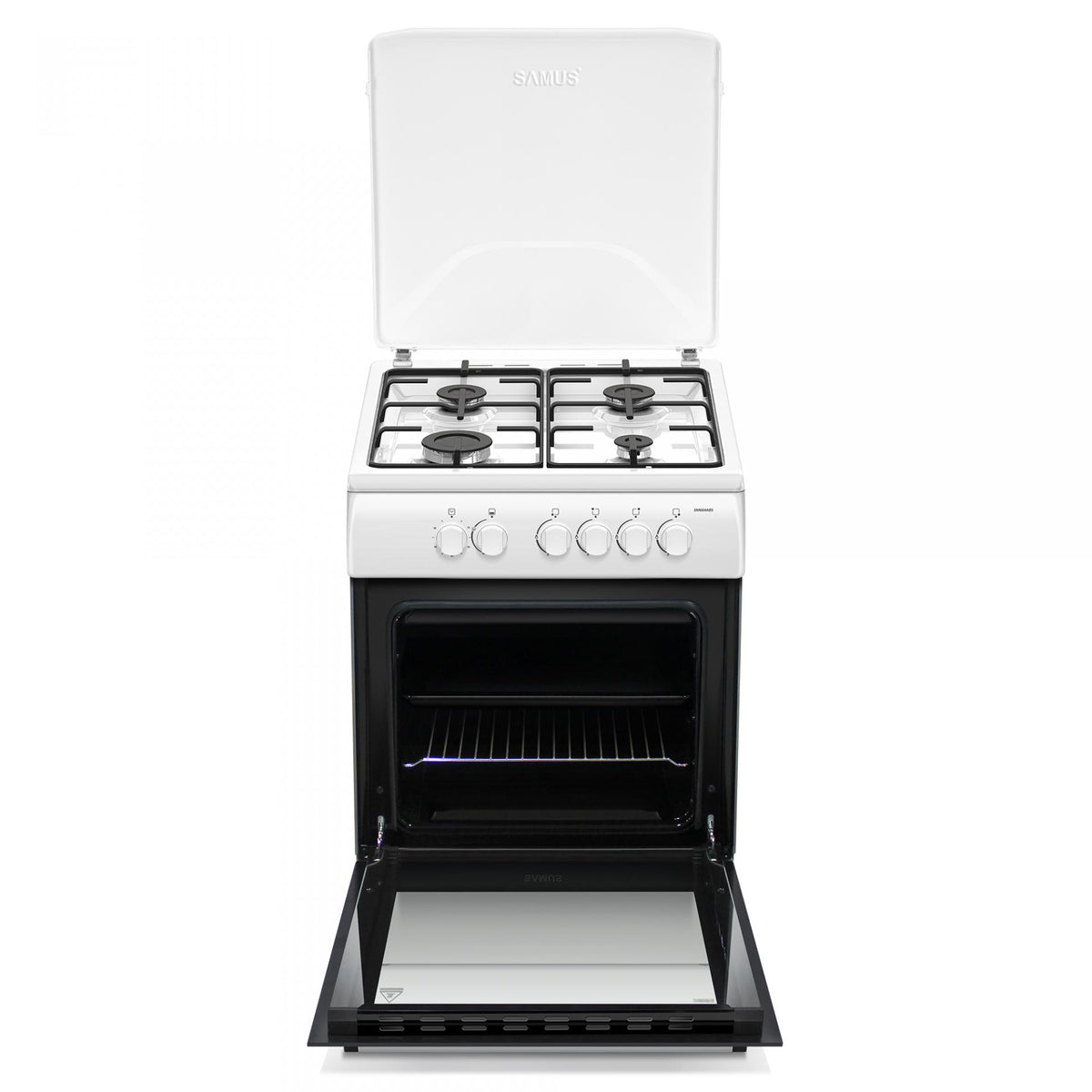 Aragaz SamusSM664ABS | 60cm, Alb, Timer, 60x63.5x86cm