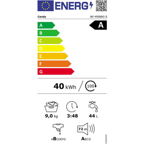 Candy Masina de spalat rufe Masina de spalat rufe Candy BS 49SB8G-S | 9kg, 1400RPM, WiFi, Antracit, 59.5x52x85cm