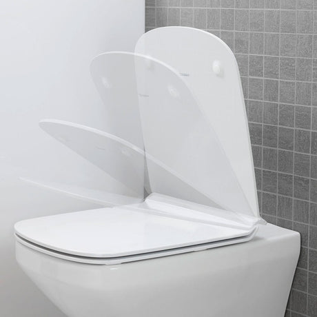 Duravit Vas wc + capac Duravit, Toilet wall-mounted DuraStyle,riml. Seat and cover with soft closure, suspendat, evacuare orizontala, cu capac (0063790000), soft close, alb