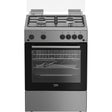Beko Aragaz Aragaz Beko FBGT62110DXO | 4 Arzatoare, Grill Gaz, Rotisor, Timer, 60x60x85cm