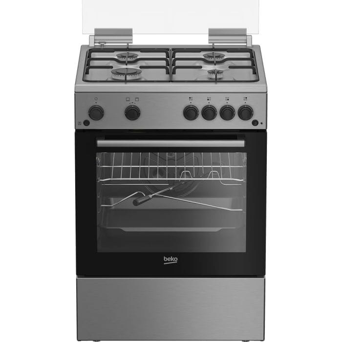 Beko Aragaz Aragaz Beko FBGT62110DXO | 4 Arzatoare, Grill Gaz, Rotisor, Timer, 60x60x85cm
