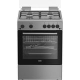 Beko Aragaz Aragaz Beko FBGT62110DXO | 4 Arzatoare, Grill Gaz, Rotisor, Timer, 60x60x85cm
