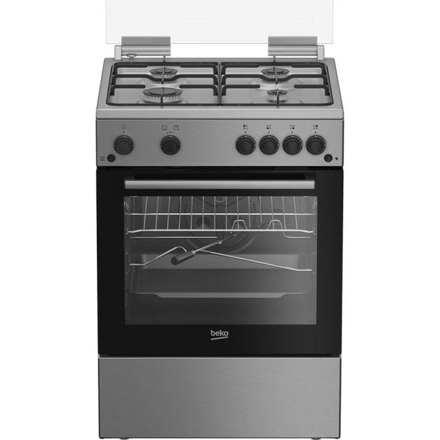 Beko Aragaz Aragaz Beko FBGT62110DXO | 4 Arzatoare, Grill Gaz, Rotisor, Timer, 60x60x85cm