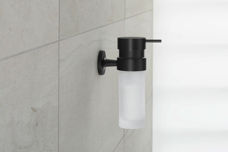 Duravit Suport cu pahar Duravit, Soap dispenser Starck T, black matt incl. white frosted glass, montare pe perete, fixare ascunsa, metal/sticla, negru mat