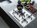 Master Kitchen Plita gaz Master Kitchen, gama Edge, design inox, 75 cm, 5 arzatoare plate, gratare fonta, arzator coroana tripla, aprindere integrata, sistem siguranta
