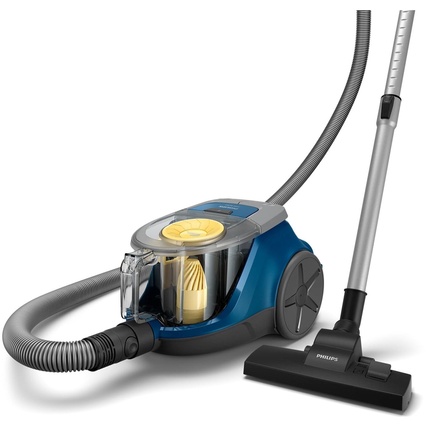 Philips Aspirator Philips fara sac Seria 2000, PowerCyclone 4, 850w, filtru de aer Super Clean, perie multifunctionala, design compact si usor, 9m lungime, Albastru