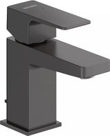 Duravit Baterie lavoar Duravit, Manhattan single lever bas. mixer S with pull-rod, monocomanda, marime S, cartus ceramic, set evacuare cu tija, schwarz mat, negru mat