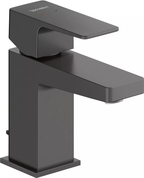 Duravit Baterie lavoar Duravit, Manhattan single lever bas. mixer S with pull-rod, monocomanda, marime S, cartus ceramic, set evacuare cu tija, schwarz mat, negru mat