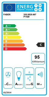 Faber B Hota decorativa, tangentiala, Faber, 80 cm, Touch, Alba, 1 motor, 700 m3h, 71 dB, filtru metalic, iluminare LED2, clasa C, 330.0529.667