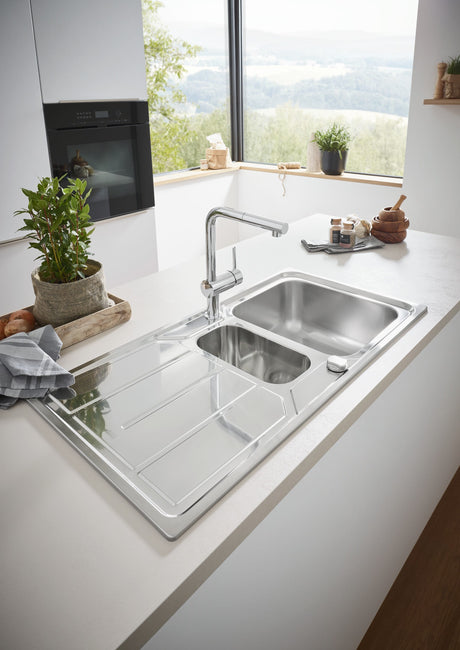 Grohe Baterie chiuveta Baterie Bucatarie Grohe 32168000 | Minta, Monocomanda, Dus Extractabil, Pipa Inalta, Crom